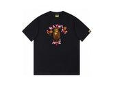 High version cross-border summer new trendy brand BAPE Little Ape Man letter seamless cylindrical 260G pure cotton short sleeved T-shirt (6)