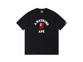 High version cross-border summer new trendy brand BAPE Little Ape Man letter seamless cylindrical 260G pure cotton short sleeved T-shirt (15)