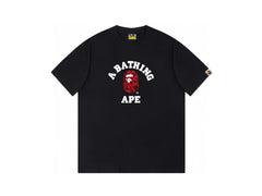 High version cross-border summer new trendy brand BAPE Little Ape Man letter seamless cylindrical 260G pure cotton short sleeved T-shirt (15)
