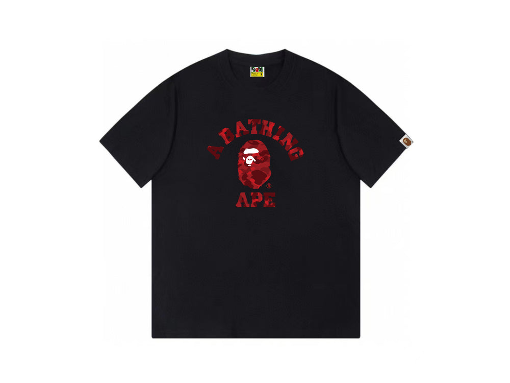 High version cross-border summer new trendy brand BAPE Little Ape Man letter seamless cylindrical 260G pure cotton short sleeved T-shirt (31)