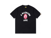 High version cross-border summer new trendy brand BAPE Little Ape Man letter seamless cylindrical 260G pure cotton short sleeved T-shirt (34)