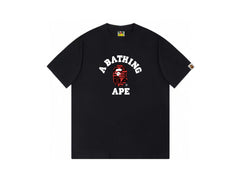 High version cross-border summer new trendy brand BAPE Little Ape Man letter seamless cylindrical 260G pure cotton short sleeved T-shirt (7)