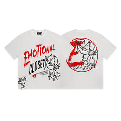 MIXED EMOTION Emotional Closet Cupid Graphic Short Sleeve T-Shirt - White