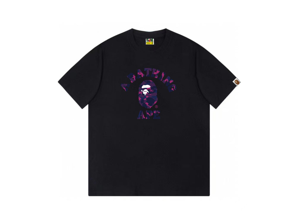 High version cross-border summer new trendy brand BAPE Little Ape Man letter seamless cylindrical 260G pure cotton short sleeved T-shirt (29)