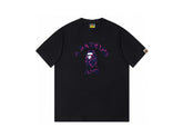 High version cross-border summer new trendy brand BAPE Little Ape Man letter seamless cylindrical 260G pure cotton short sleeved T-shirt (29)