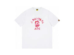 High version cross-border summer new trendy brand BAPE Little Ape Man letter seamless cylindrical 260G pure cotton short sleeved T-shirt (24)