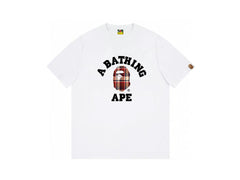 High version cross-border summer new trendy brand BAPE Little Ape Man letter seamless cylindrical 260G pure cotton short sleeved T-shirt (28)