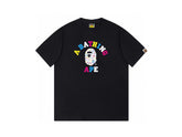 High version cross-border summer new trendy brand BAPE Little Ape Man letter seamless cylindrical 260G pure cotton short sleeved T-shirt (13)