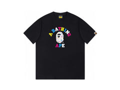 High version cross-border summer new trendy brand BAPE Little Ape Man letter seamless cylindrical 260G pure cotton short sleeved T-shirt (13)