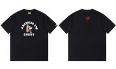 High version cross-border summer new trendy brand BAPE Little Ape Man letter seamless cylindrical 260G pure cotton short sleeved T-shirt (19)