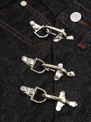 Airplane Buckle Curved Jeans