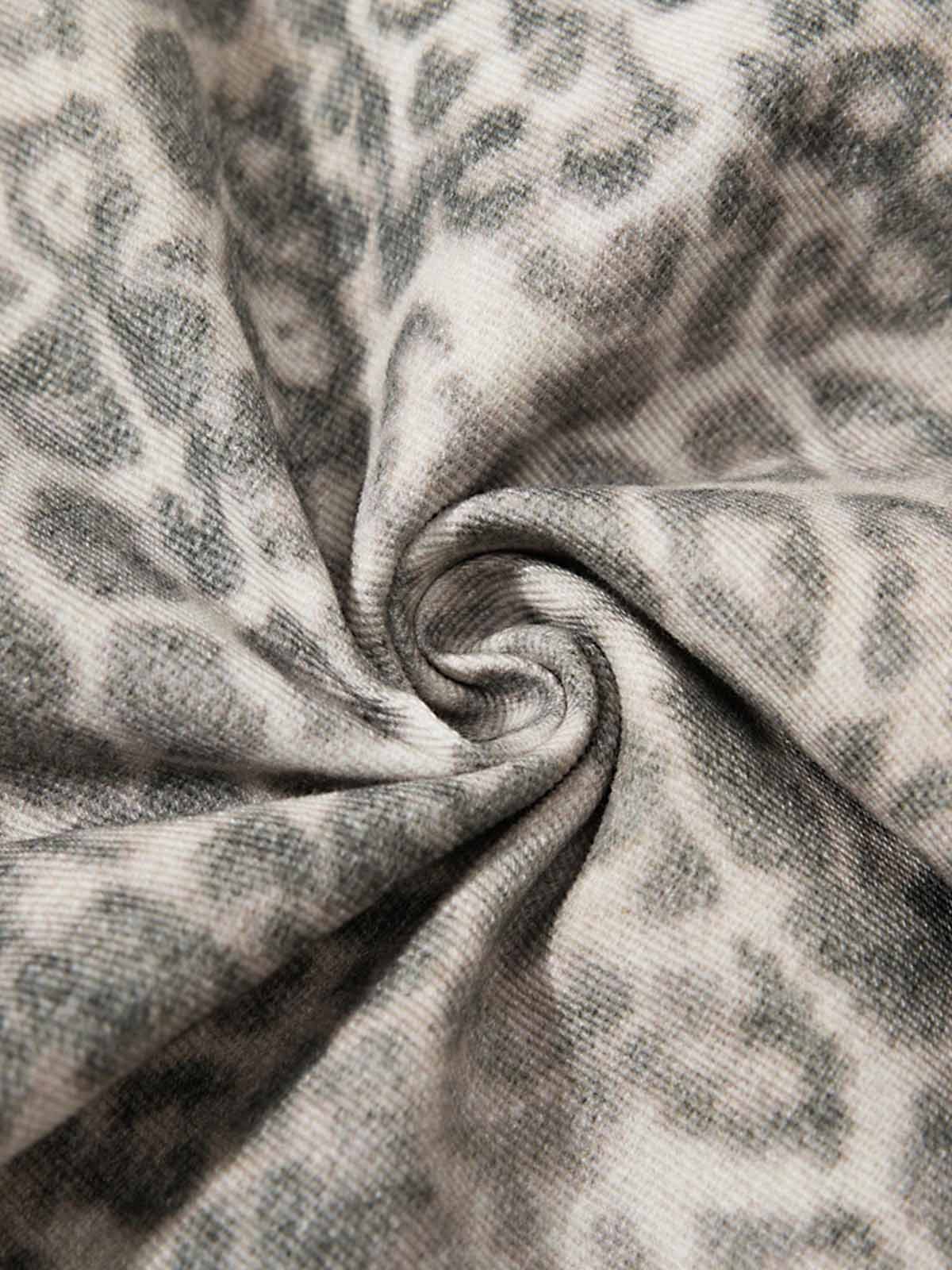 Street Leopard Camouflage Pleated Barrel Jeans - 2636