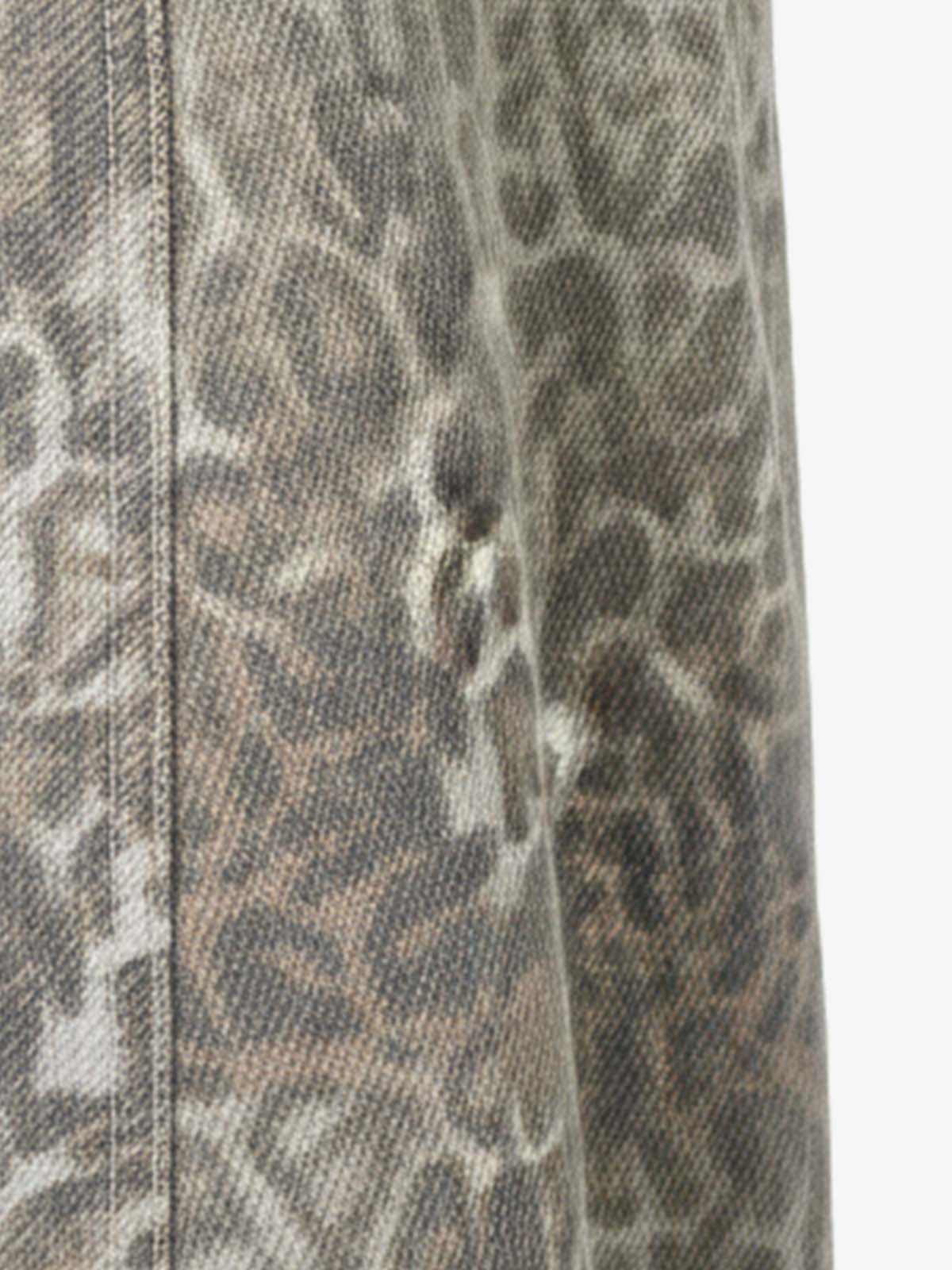 Street Leopard Camouflage Pleated Barrel Jeans - 2636