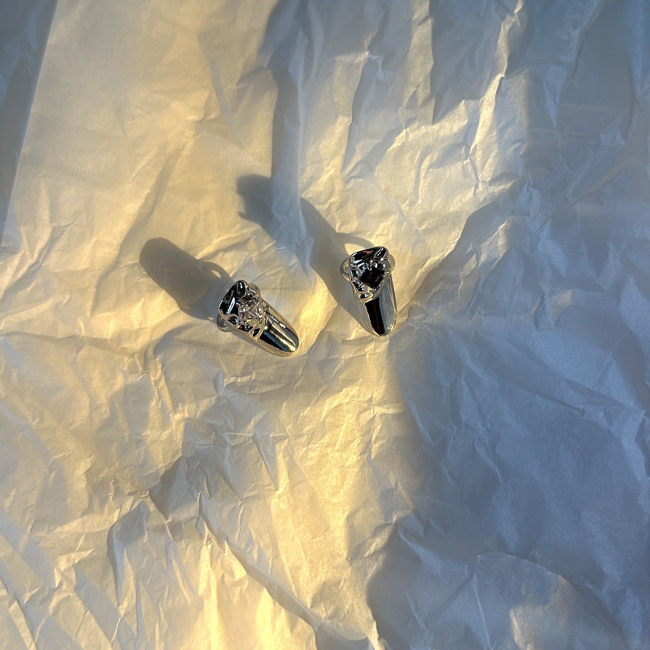 Silver-Plated Crystal Sheild Ring