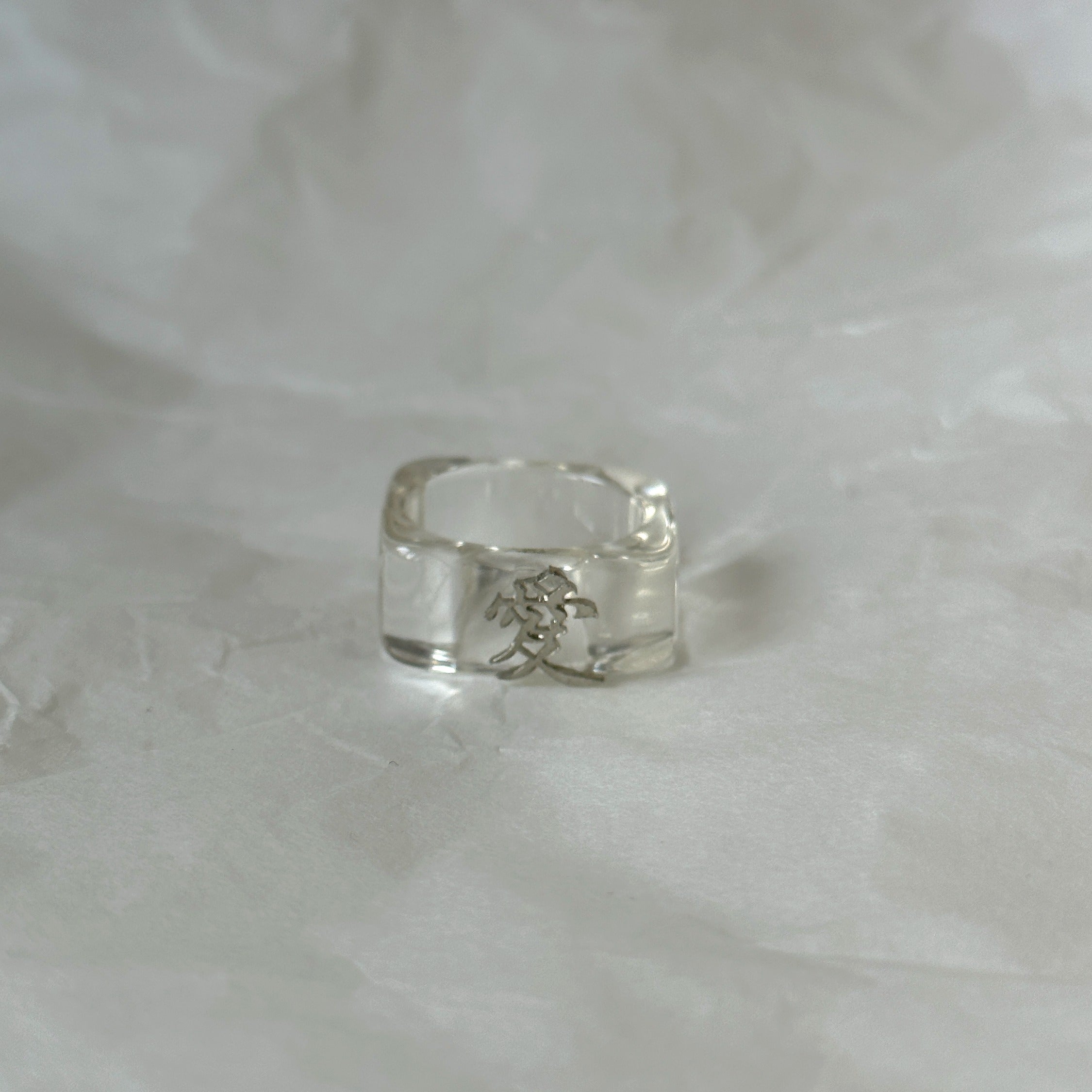 Transparent Ring with "Love" in Chinese
