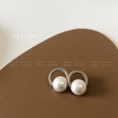 Silver Plated Pearl Stud Earrings