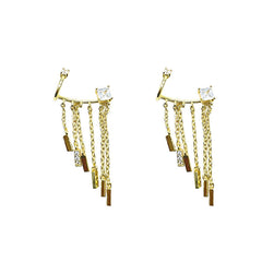 Gold Plated Earrings with Diamonds