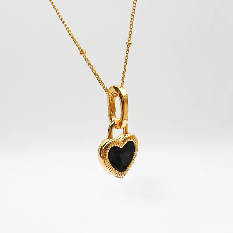 Gold Plated Heart Gemstone Necklace