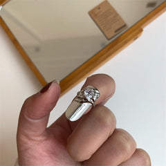 Silver-Plated Crystal Sheild Ring