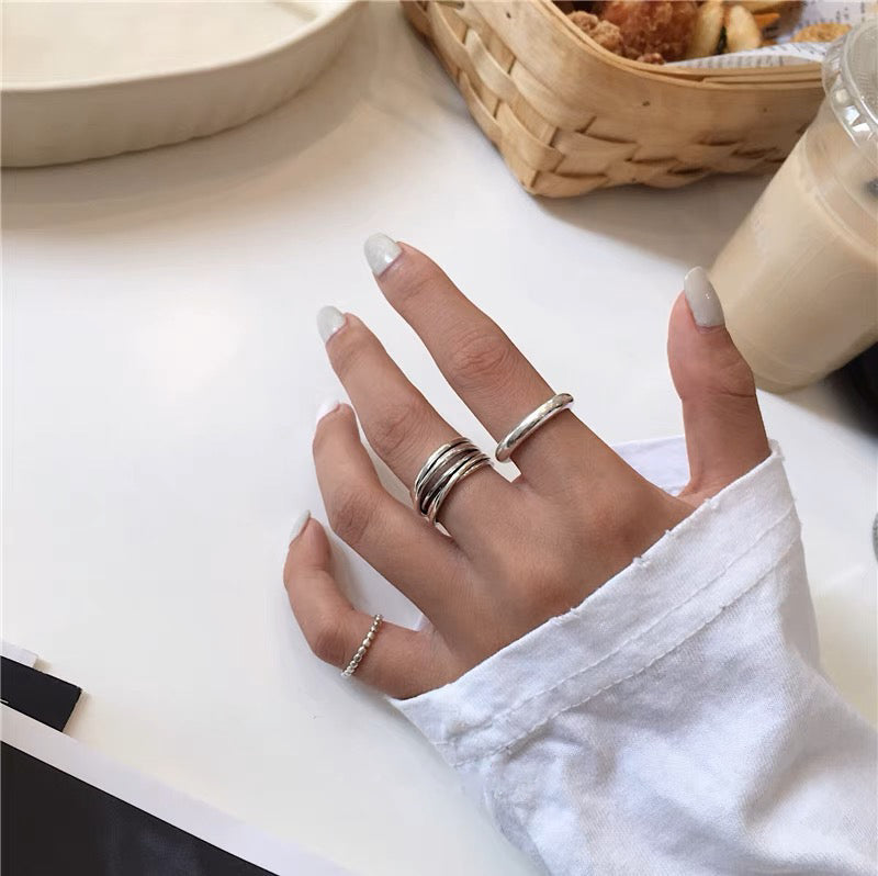 Bow-Tie Crystal Silver Ring
