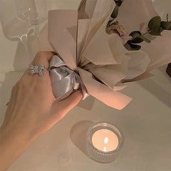 Bow-Tie Crystal Silver Ring