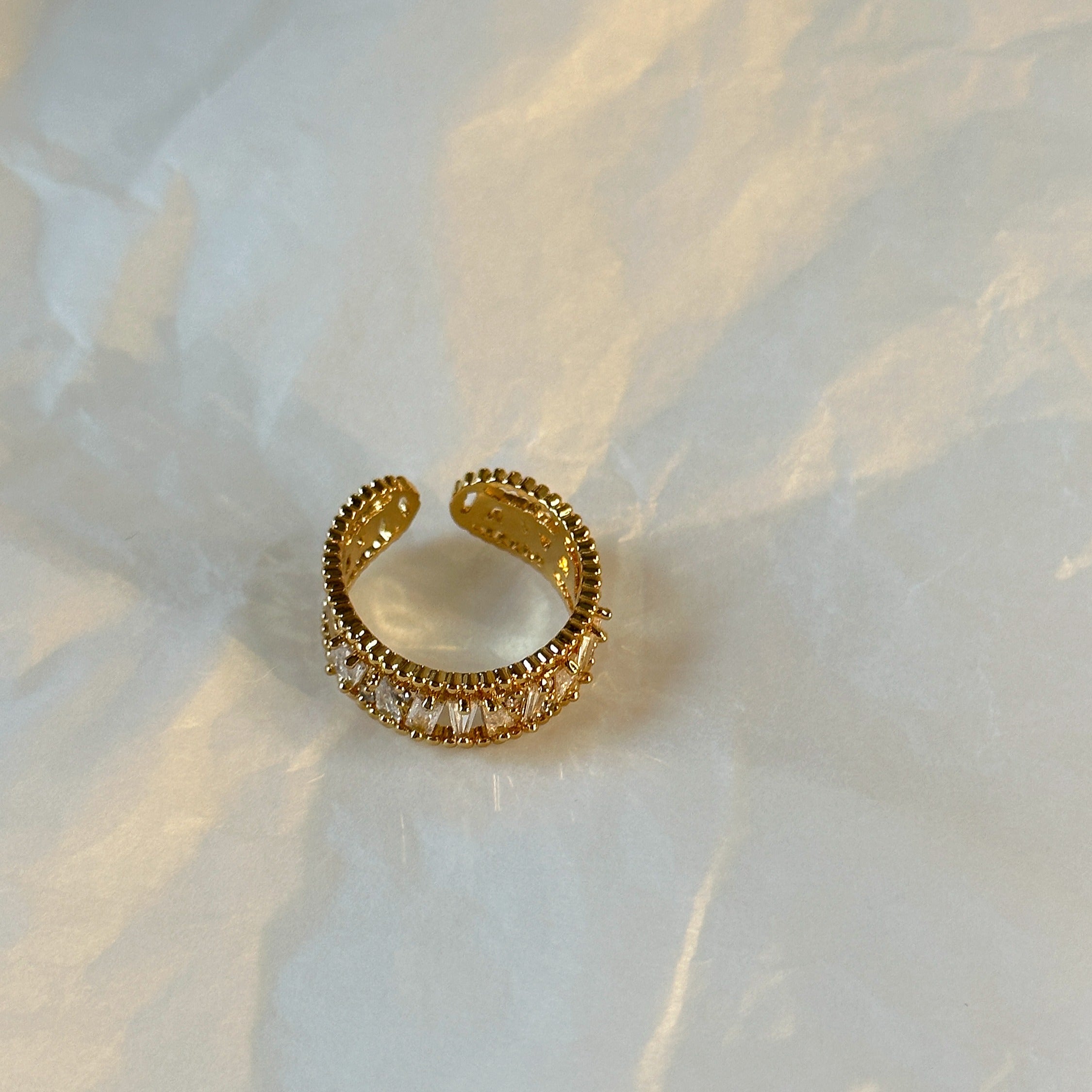 Gold-Plated Ring with Diamonds