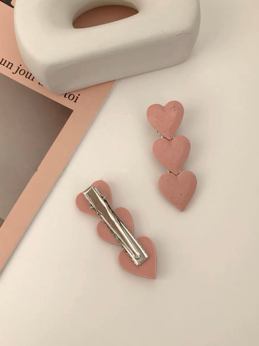 Pink Heart Hair Clips