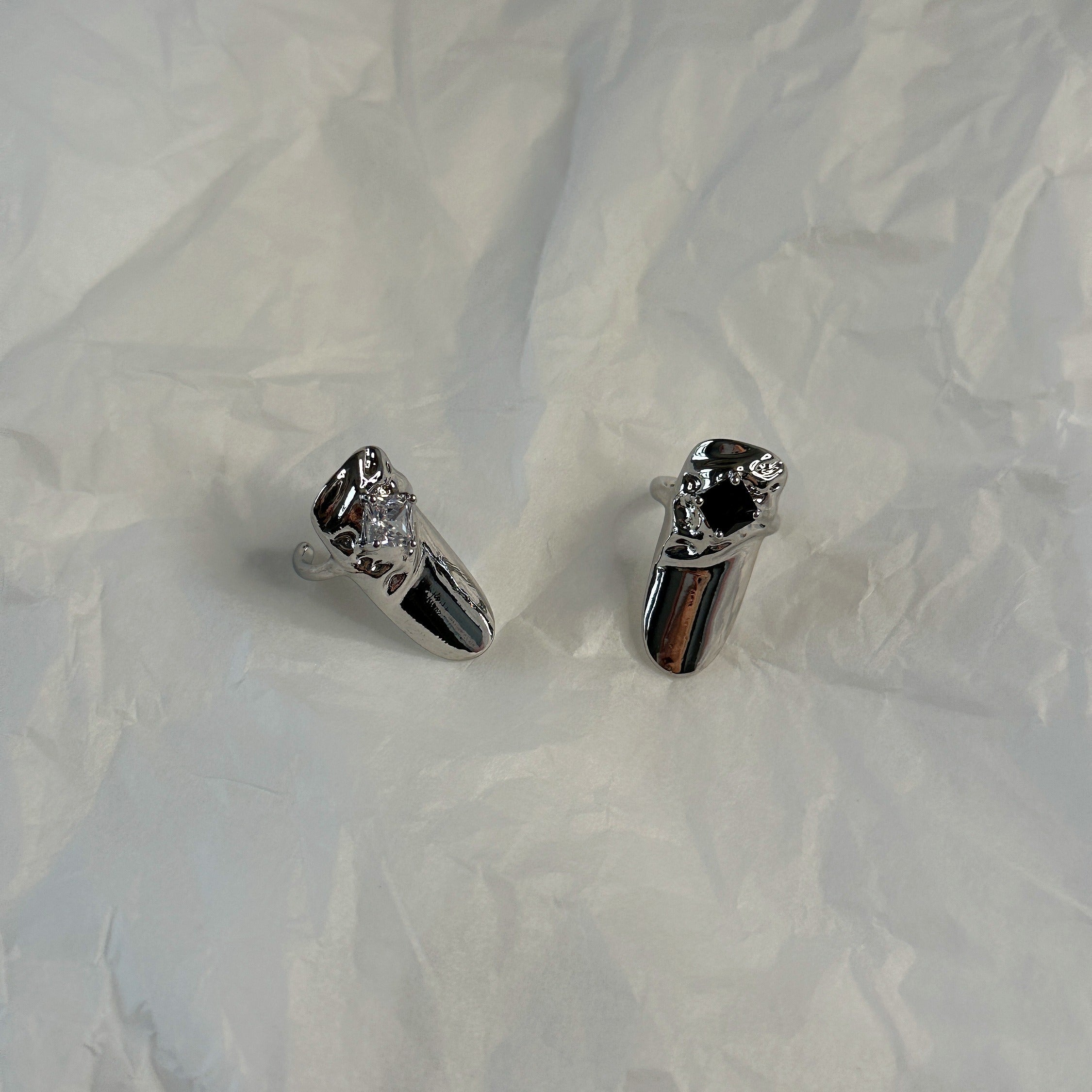 Silver-Plated Crystal Sheild Ring