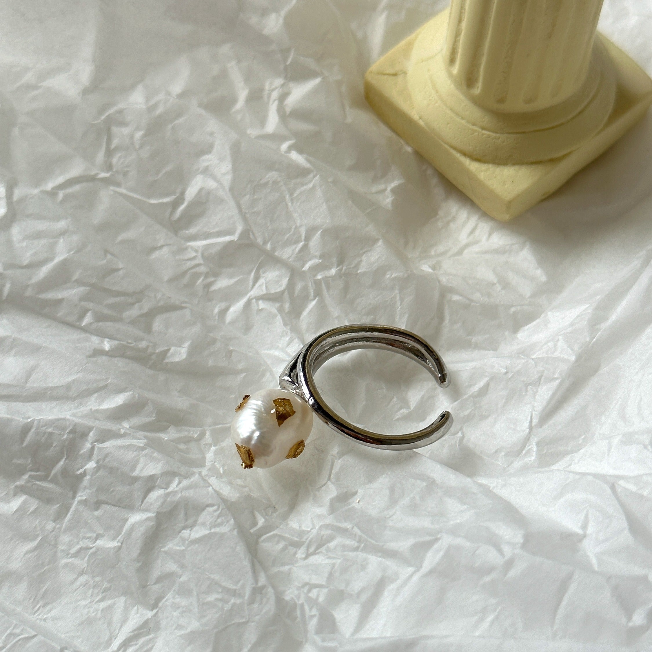 Duck Shape Siver Ring with Gold Plating