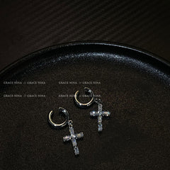 Cross Ear Cuffs with Diamonds