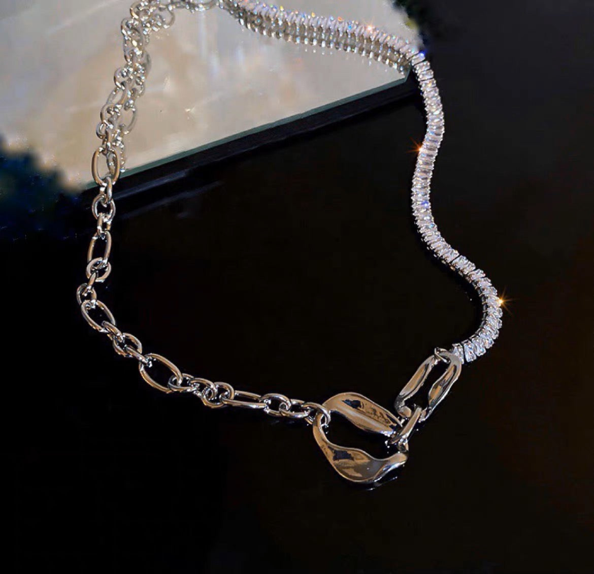 Silver Plated Diamond Choker