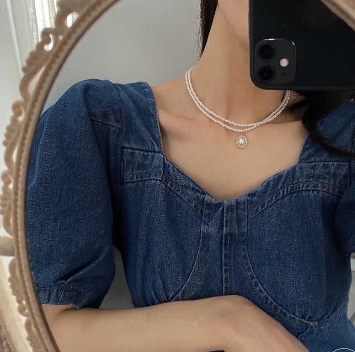 Pearl Double Chain Necklace