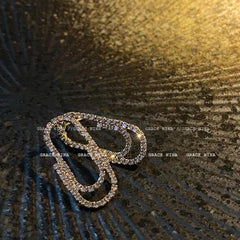 Clip Stud Earrings with Diamonds