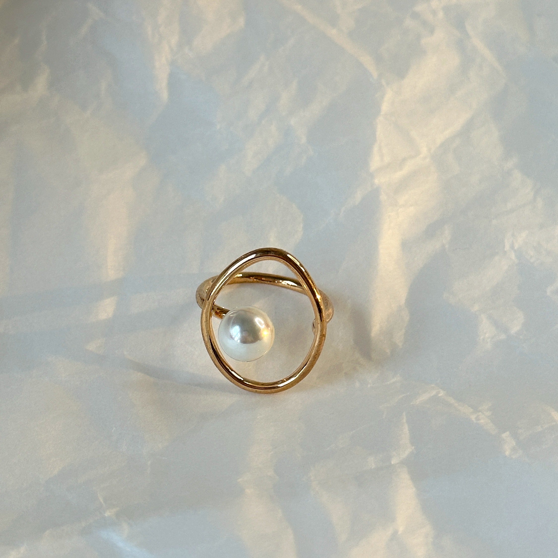 Gold Plated Ring with Pearl
