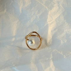 Gold Plated Ring with Pearl
