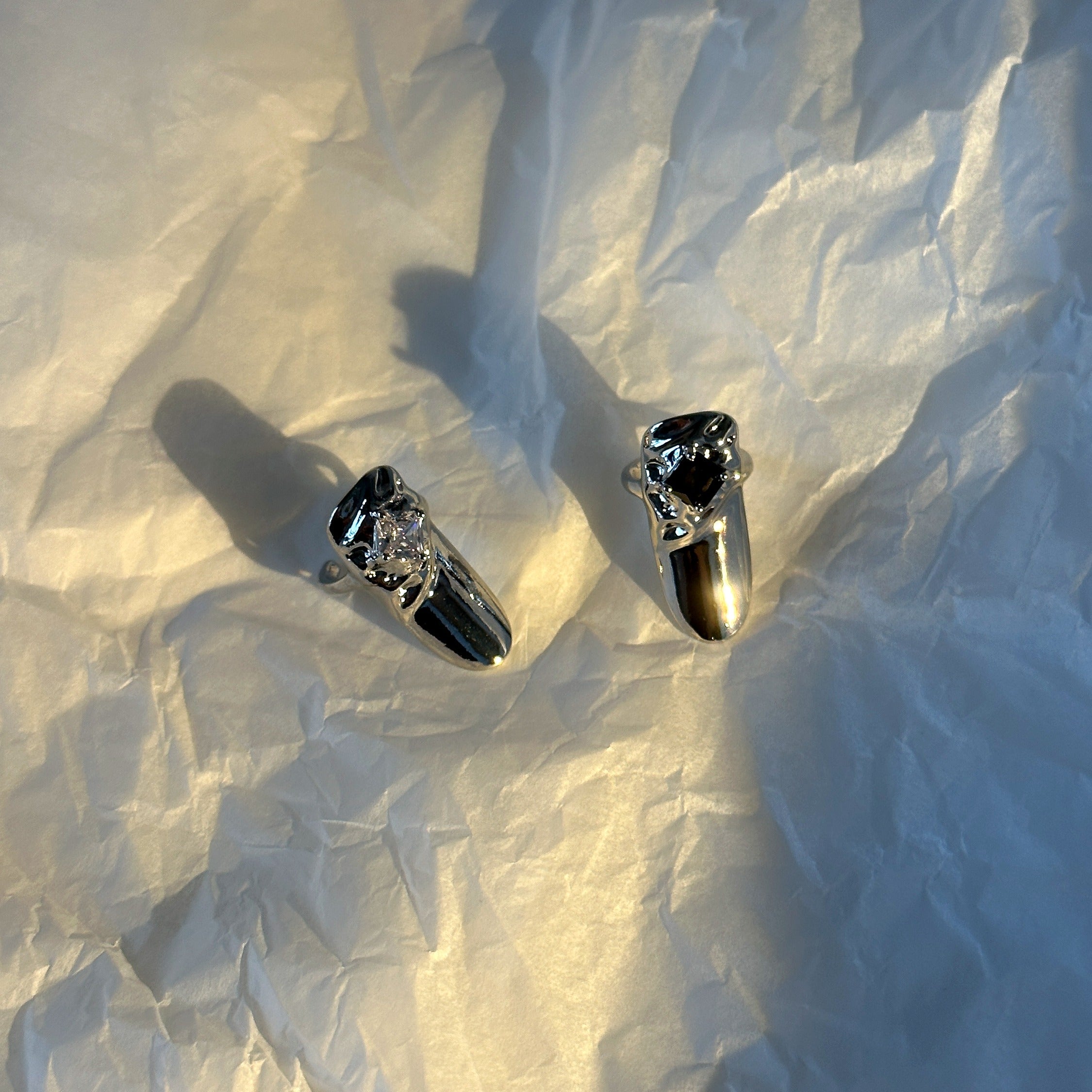 Silver-Plated Crystal Sheild Ring