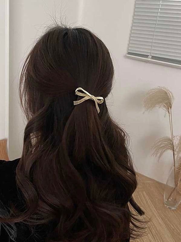 Gold Bow-knot Metal Hair Clip