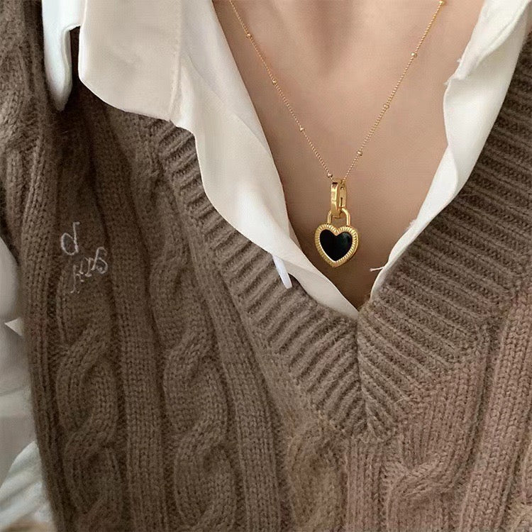 Gold Plated Heart Gemstone Necklace