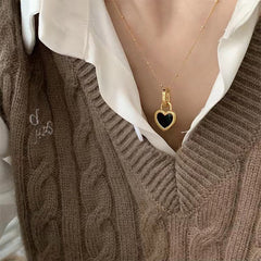Gold Plated Heart Gemstone Necklace