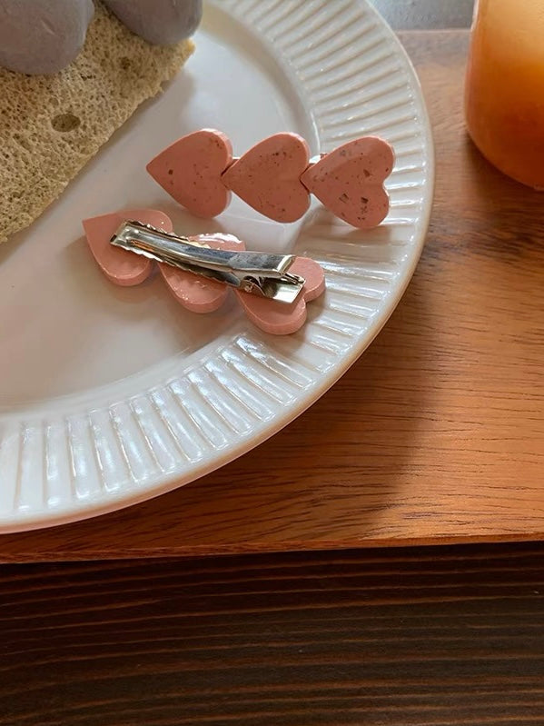 Pink Heart Hair Clips