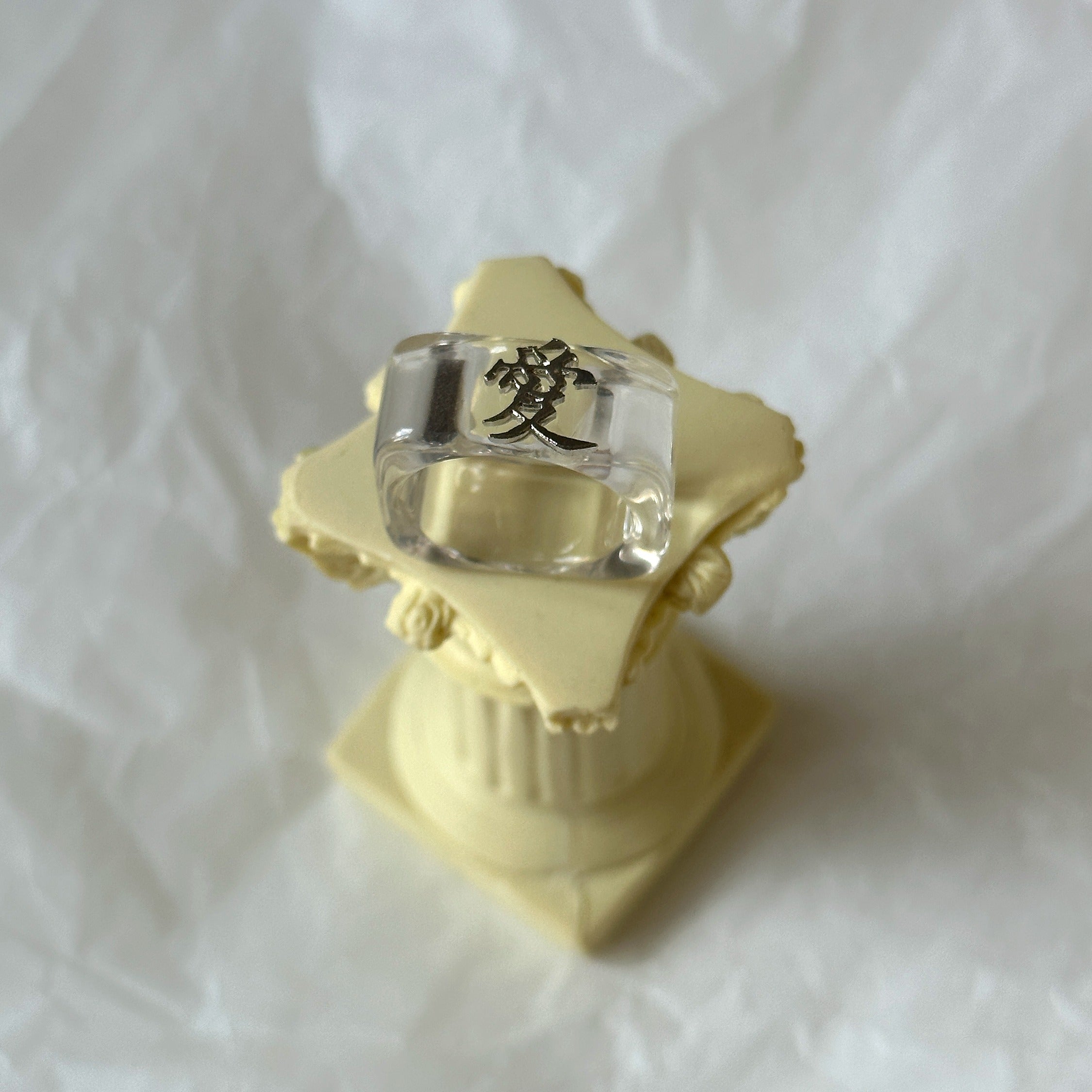 Transparent Ring with "Love" in Chinese