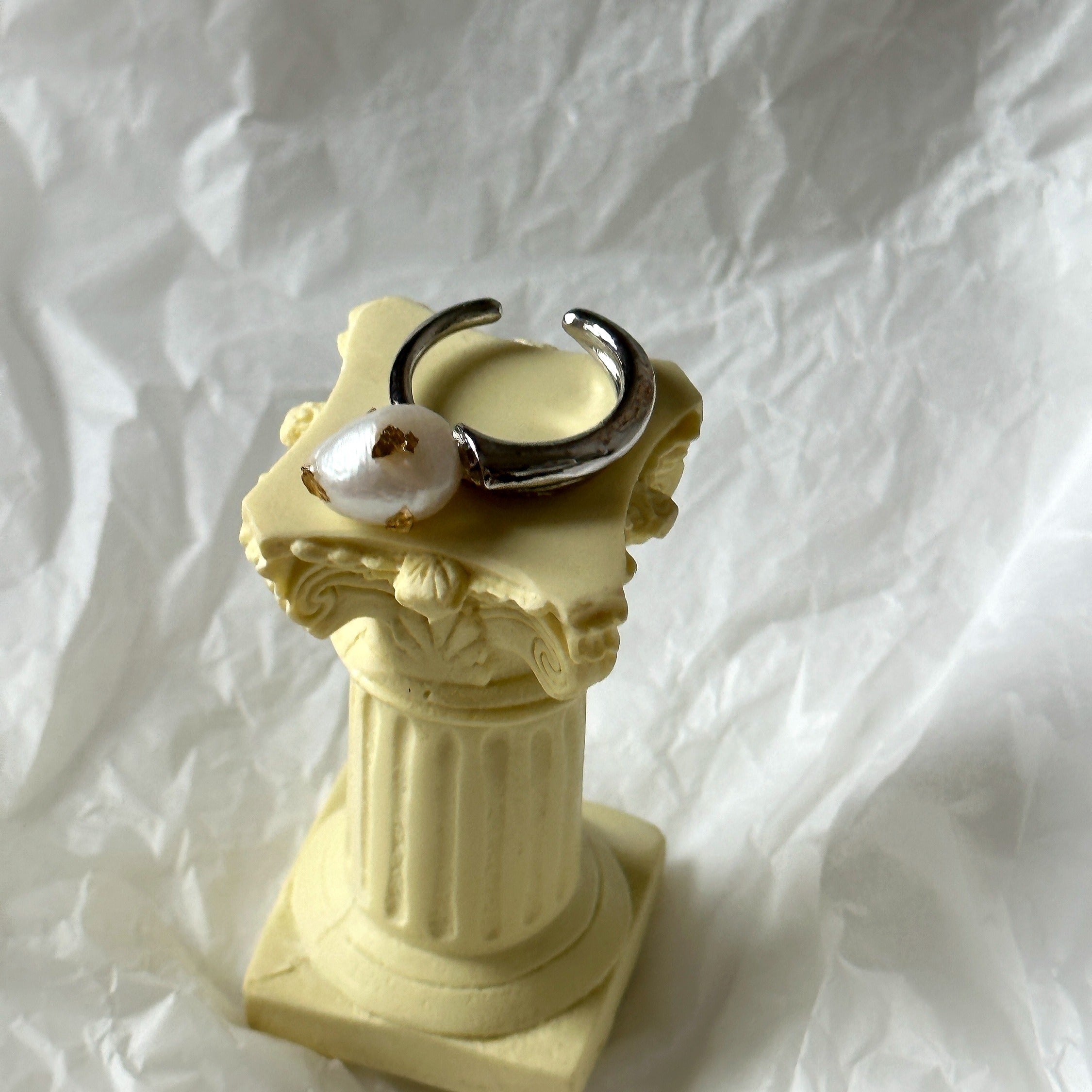 Duck Shape Siver Ring with Gold Plating