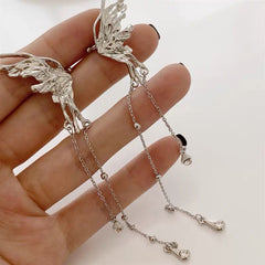 Angel Wing Drop Chain Ear Cuff