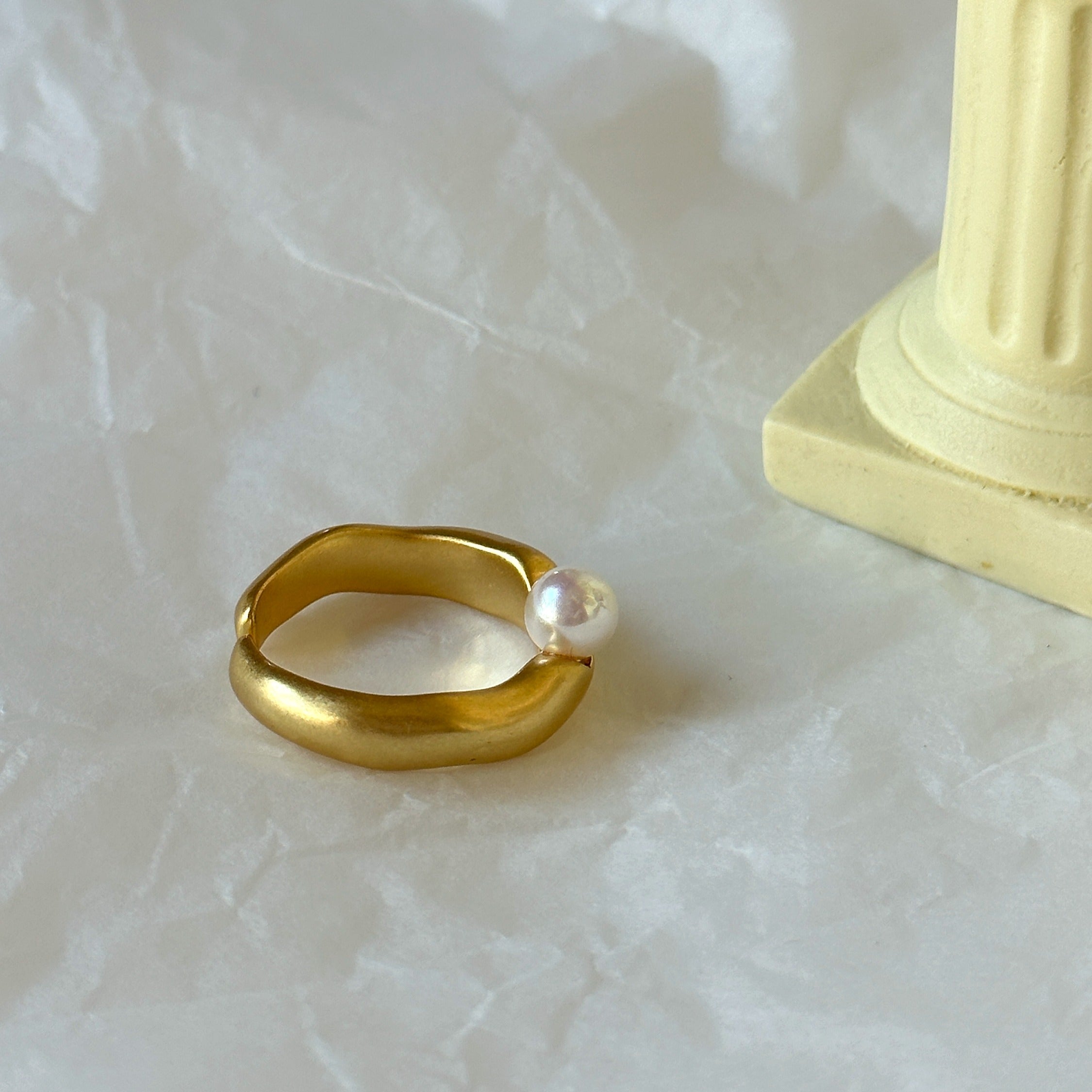 Gold and Silver Ring with Pearl