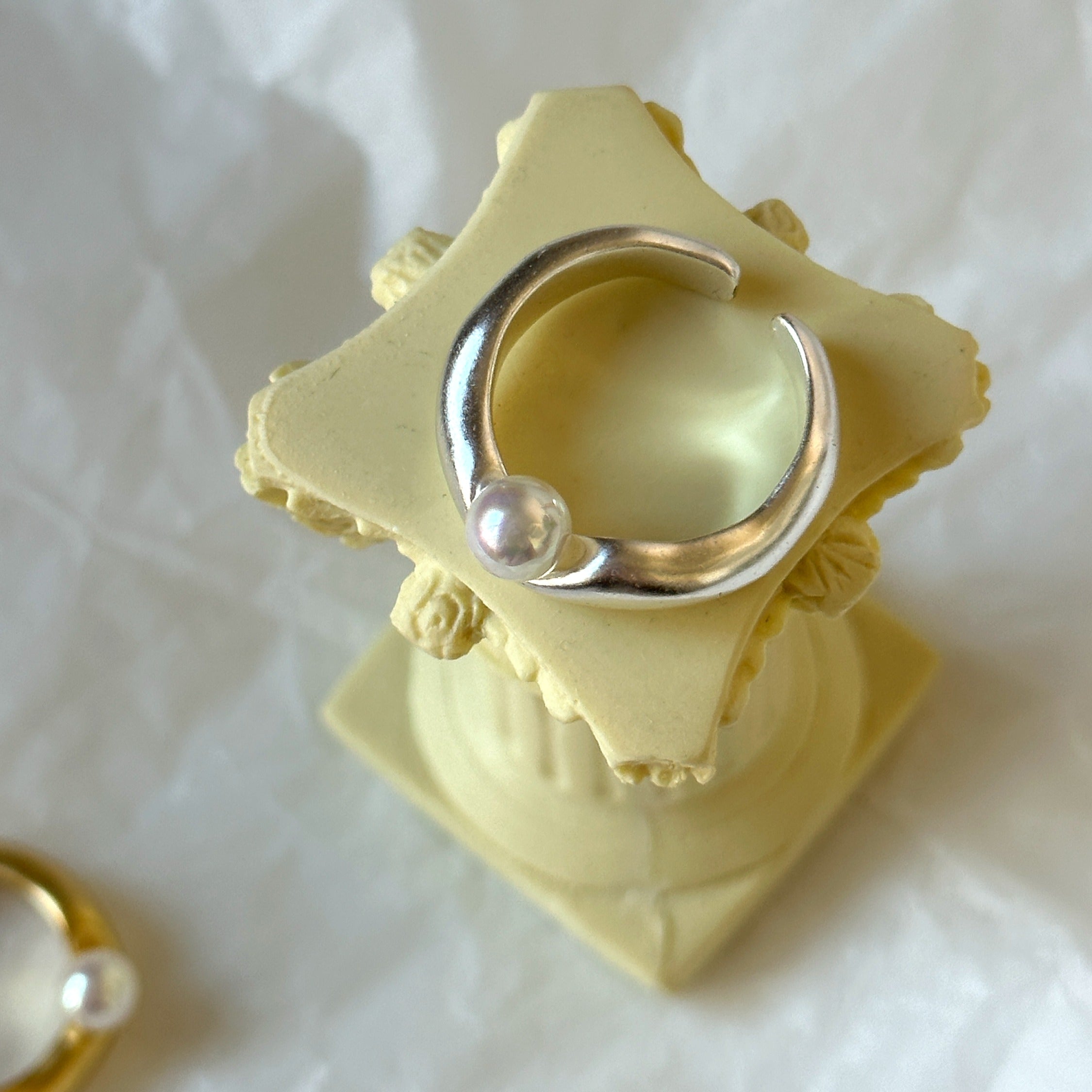 Gold and Silver Ring with Pearl