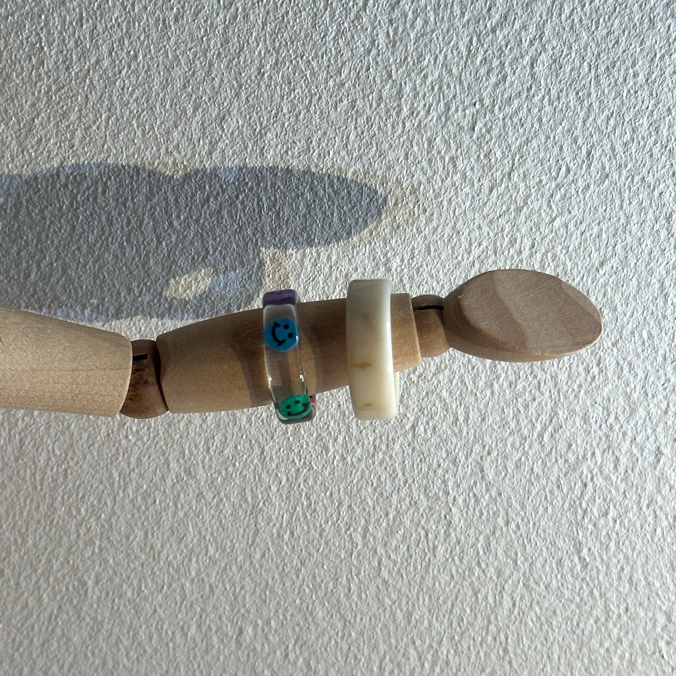 Gemstone and "Smile" Face Ring Sets