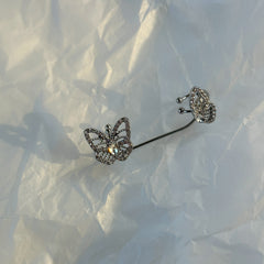 Silver-Plated Butterfly Ear Cuff