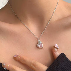 Pink Heart Crystal Necklace