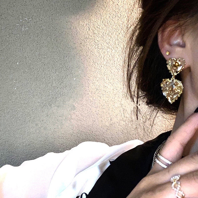 Unmatched Crystal Drop Earrings