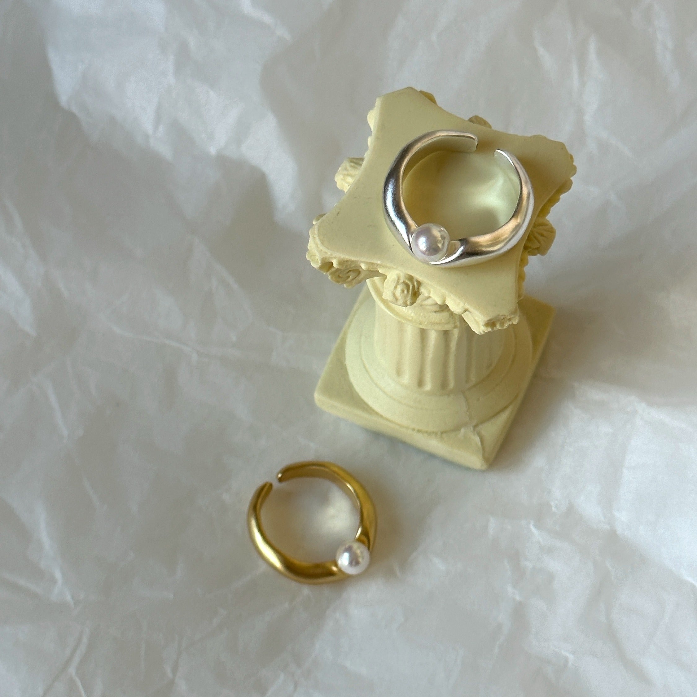 Gold and Silver Ring with Pearl
